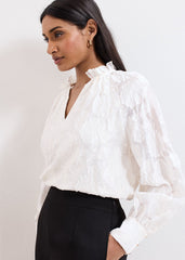 Amal Textured Blouse Cream