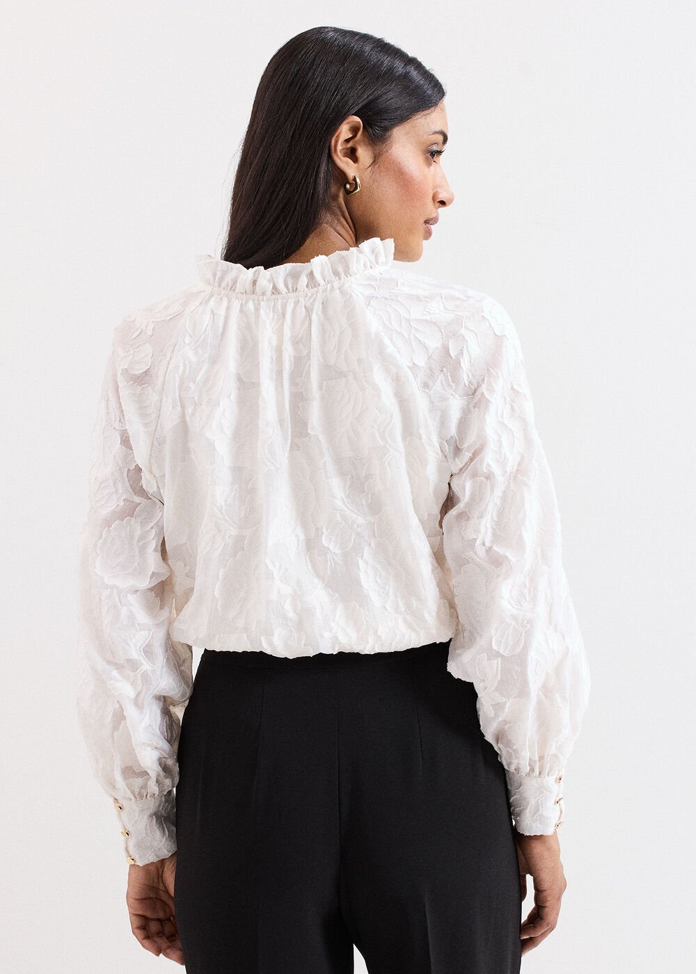 Amal Textured Blouse Cream