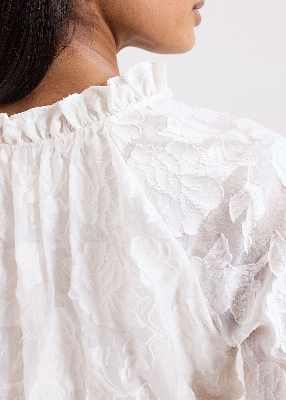 Amal Textured Blouse Cream