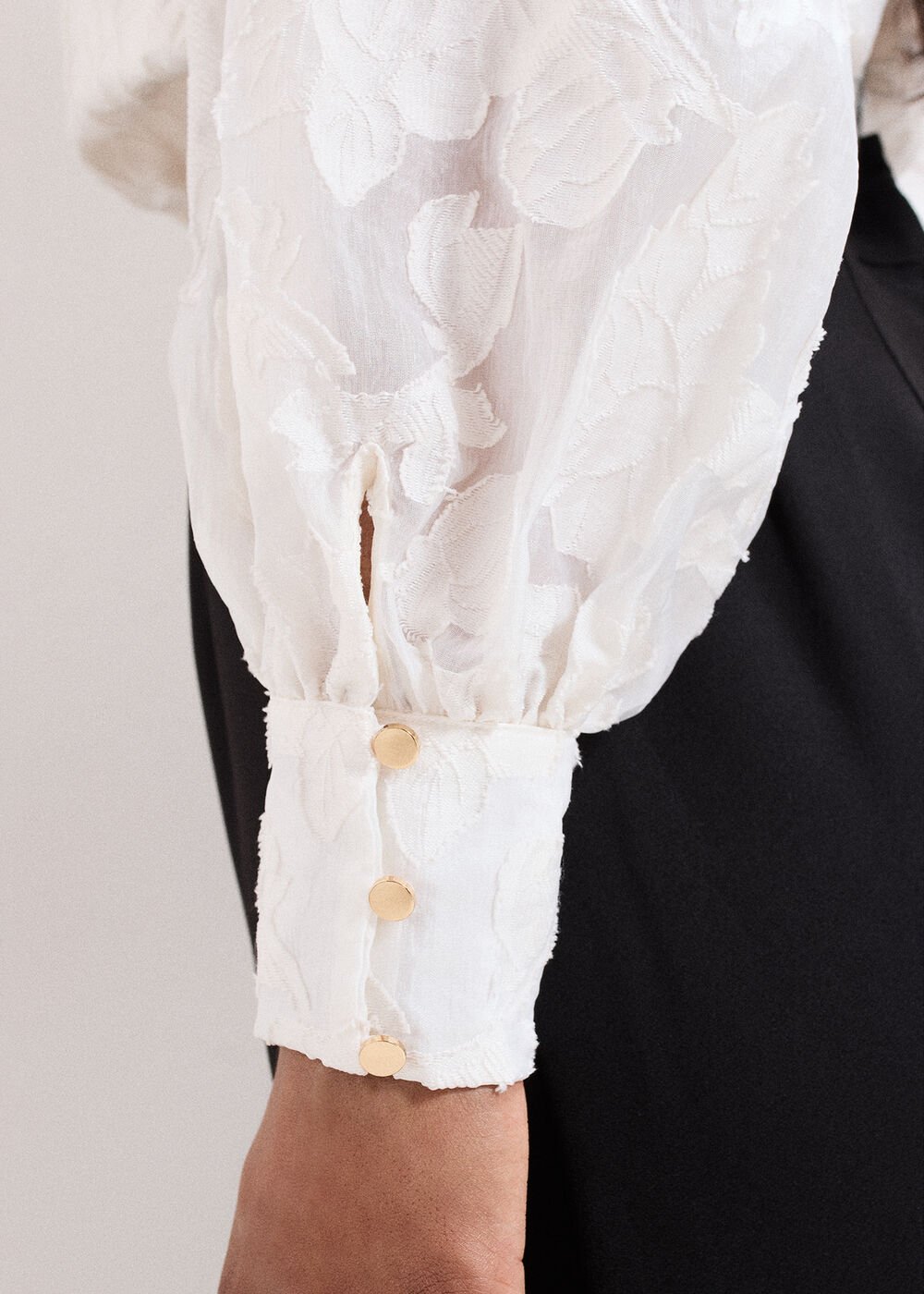 Amal Textured Blouse Cream