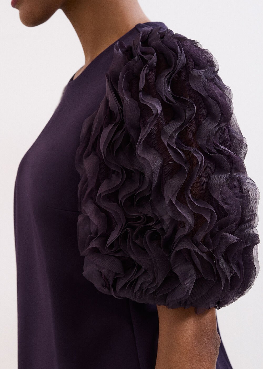 Aida Puff Sleeve Dress Purple