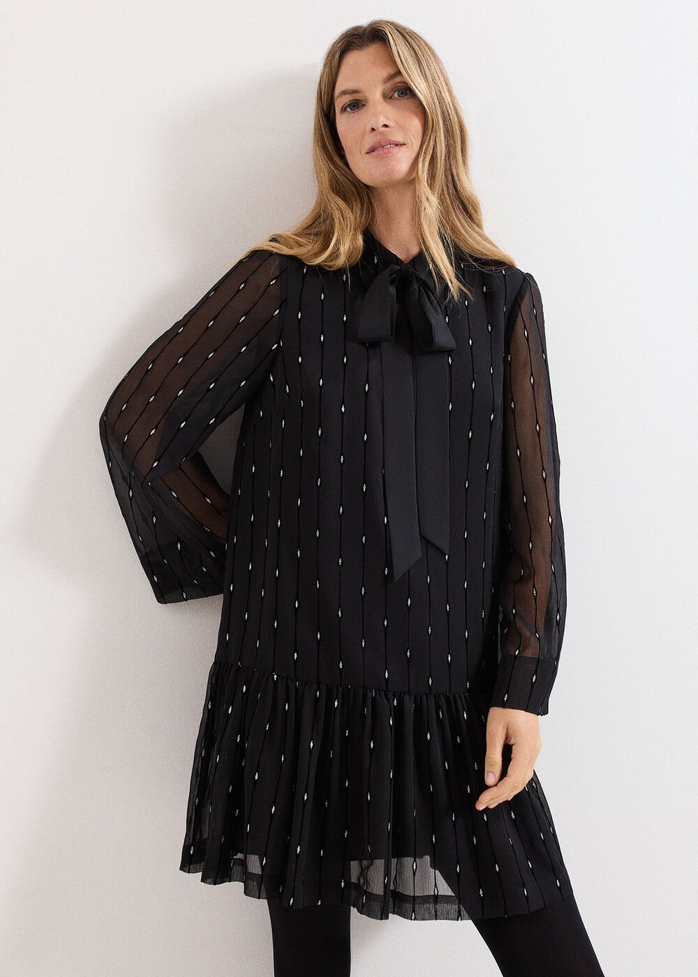 Tessa Glitter Dress Black