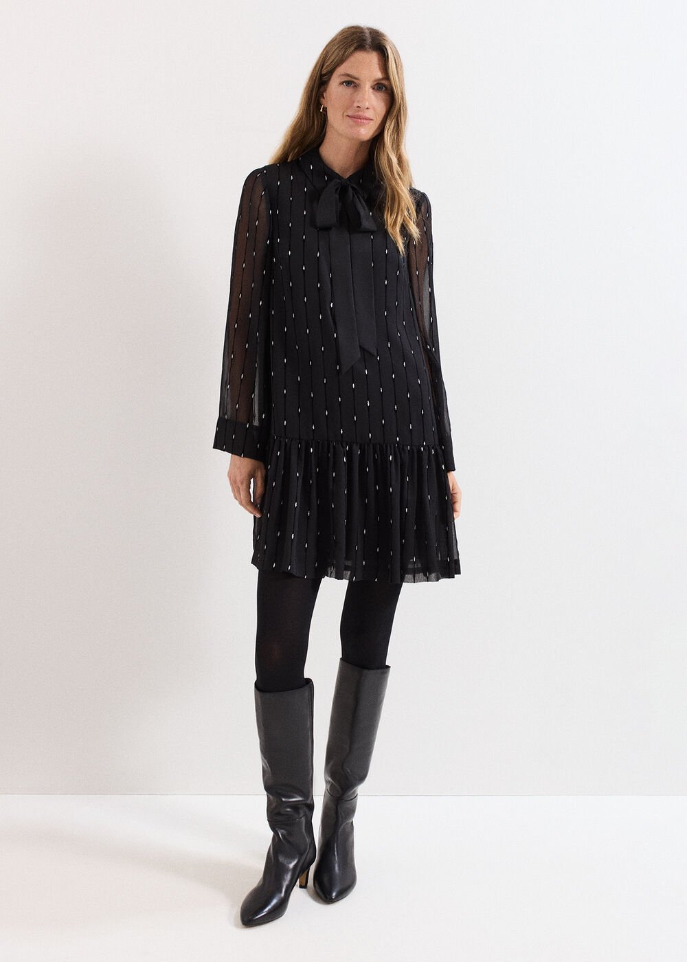 Tessa Glitter Dress Black