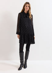 Tessa Glitter Dress Black