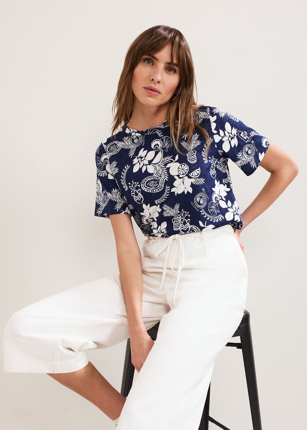Elma Postcard Top Navy