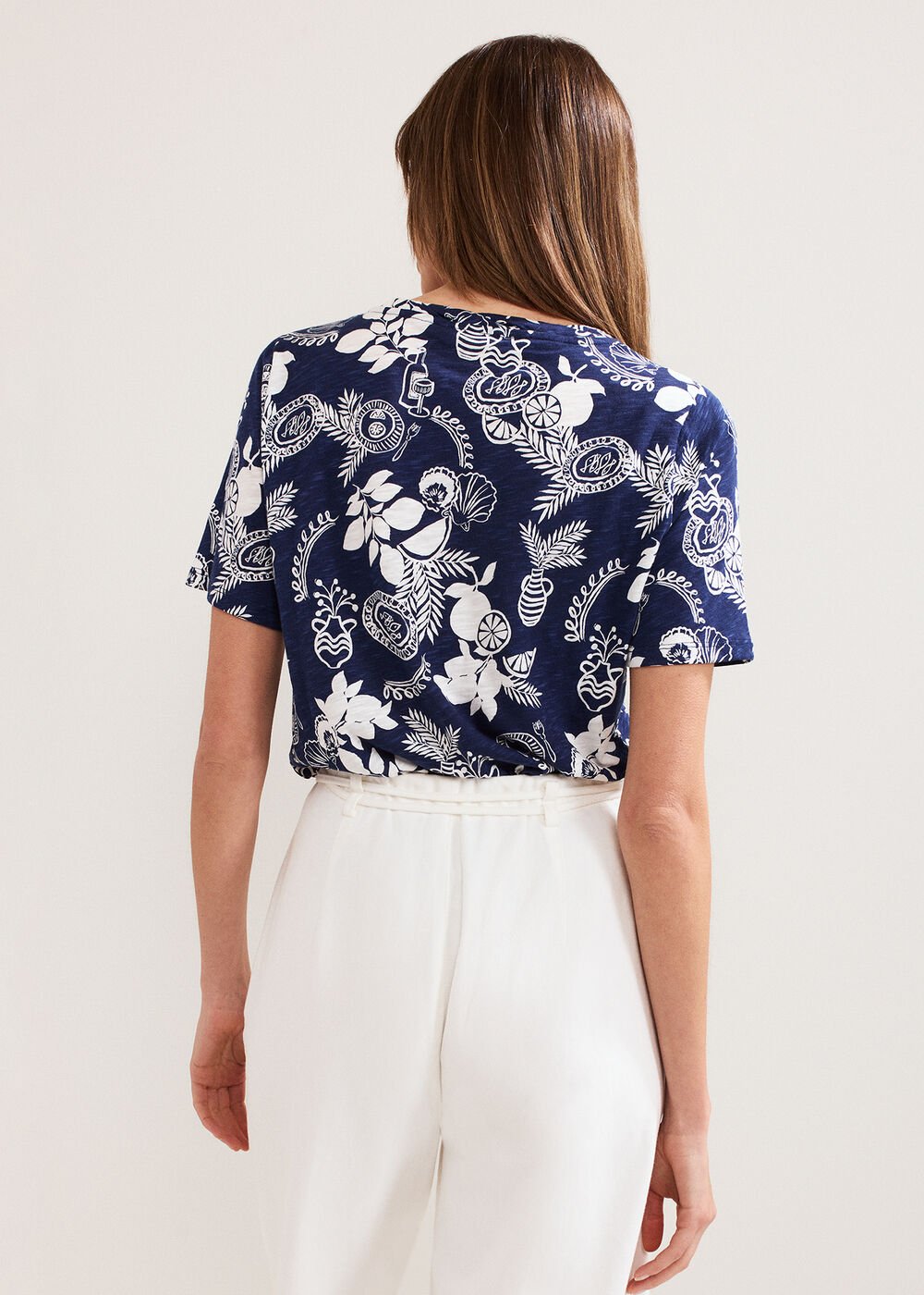 Elma Postcard Top Navy