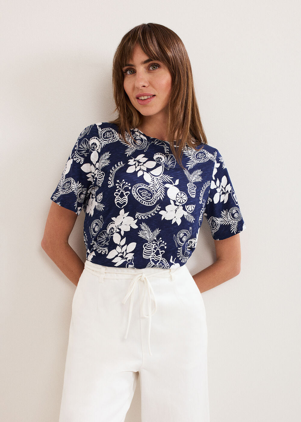 Elma Postcard Top Navy