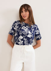 Elma Postcard Top Navy