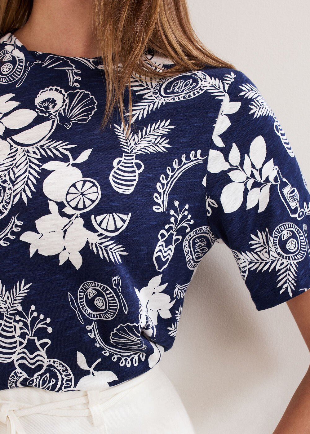 Elma Postcard Top Navy