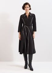 Tilly Piped Dress Black/Ivory