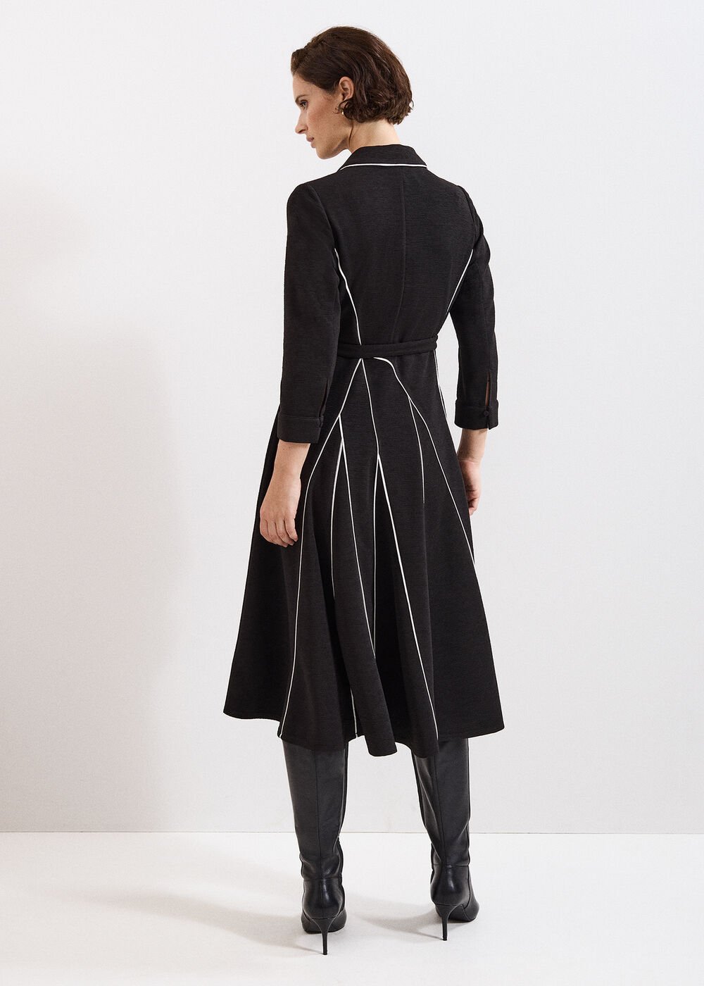 Tilly Piped Dress Black/Ivory