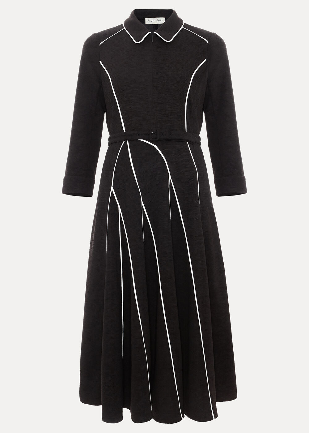 Tilly Piped Dress Black/Ivory