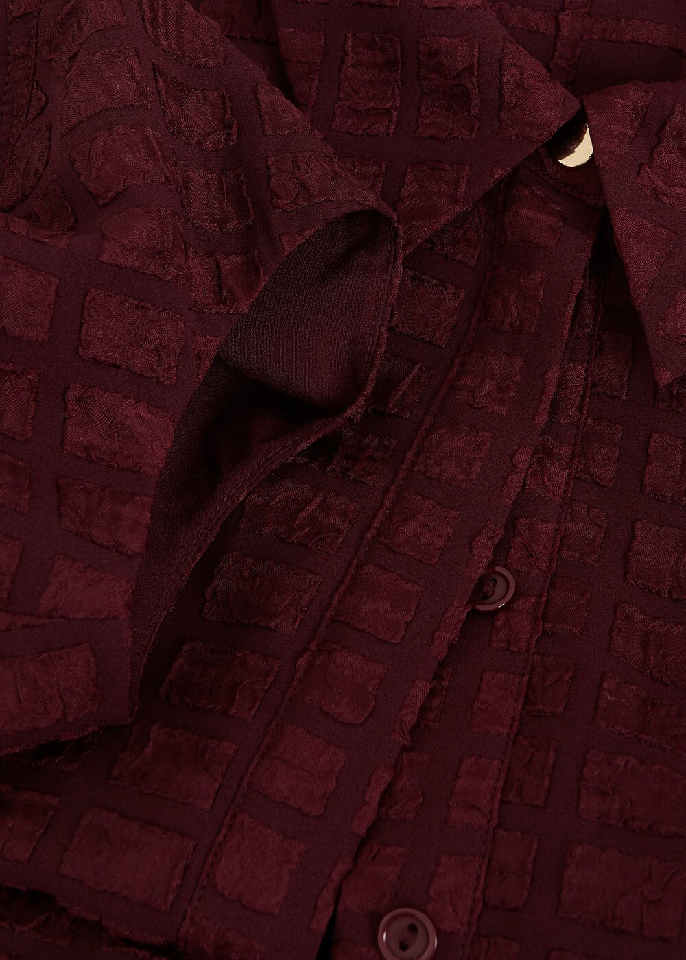 Yasmine Textured Midi Dress Burgundy