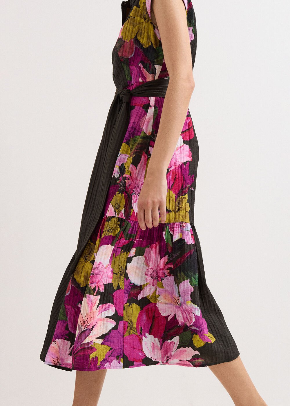 Robyn Floral Midi Dress Khaki