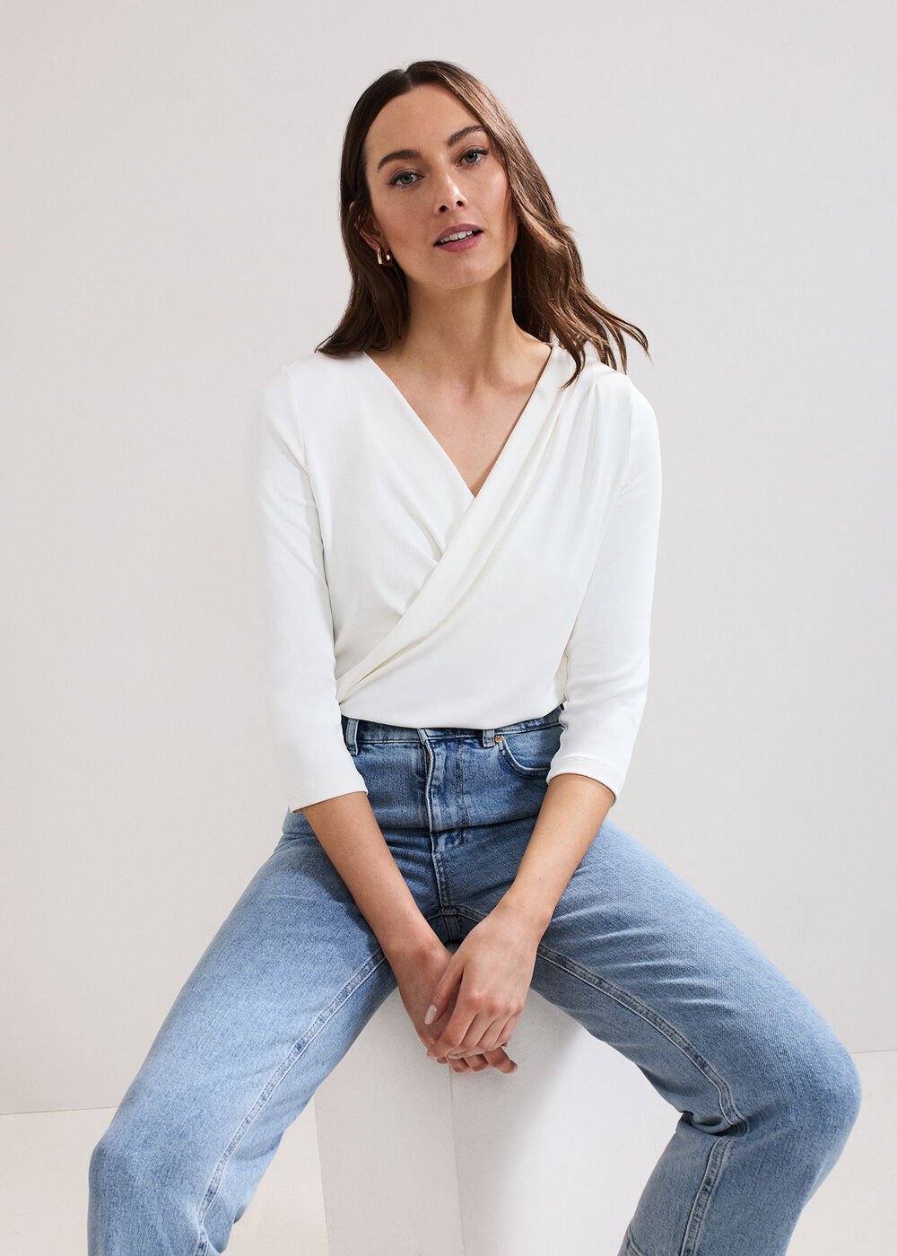 Sutton Drape Top White