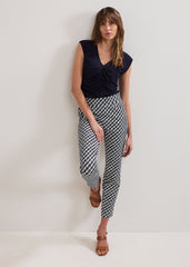 Taia V Neck Top Navy