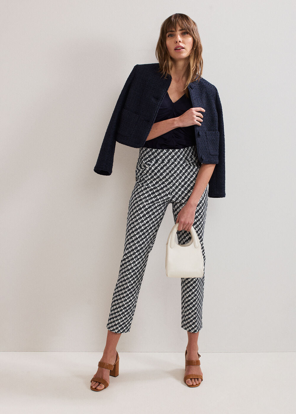 Taia V Neck Top Navy