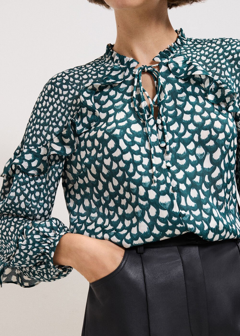 Manon Frill Blouse Green