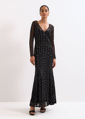 Marie Tapework Dress Black