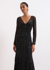 Marie Tapework Dress Black