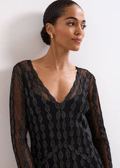 Marie Tapework Dress Black