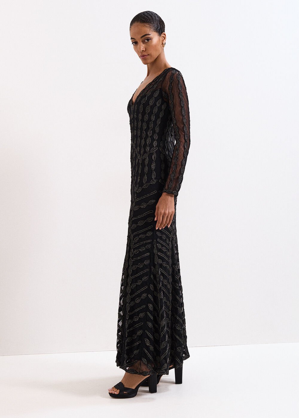 Marie Tapework Dress Black