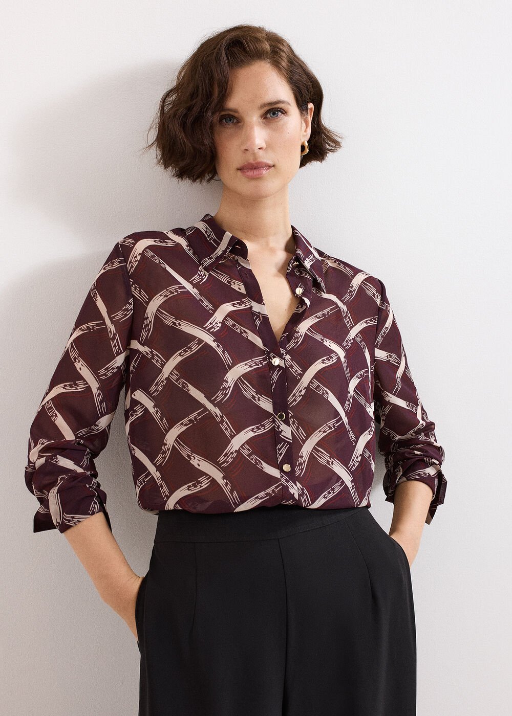 Cora Check Shirt Burgundy