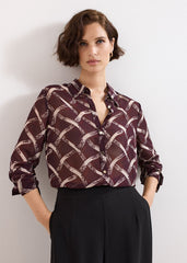 Cora Check Shirt Burgundy