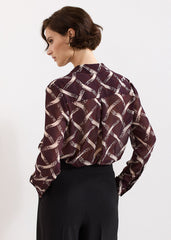 Cora Check Shirt Burgundy