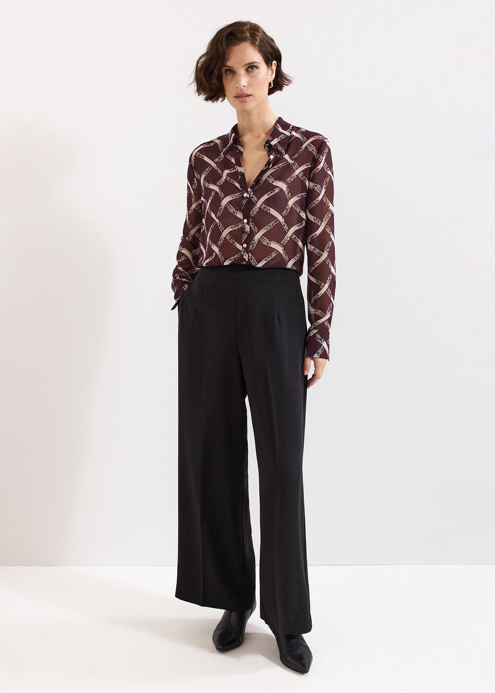 Cora Check Shirt Burgundy