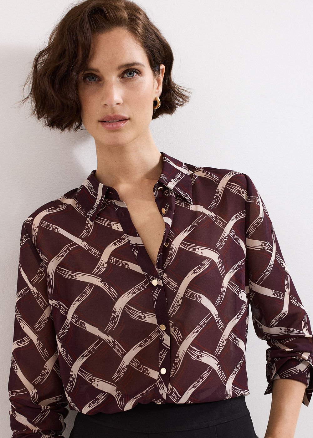 Cora Check Shirt Burgundy