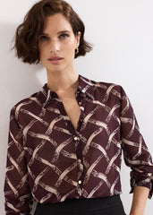 Cora Check Shirt Burgundy