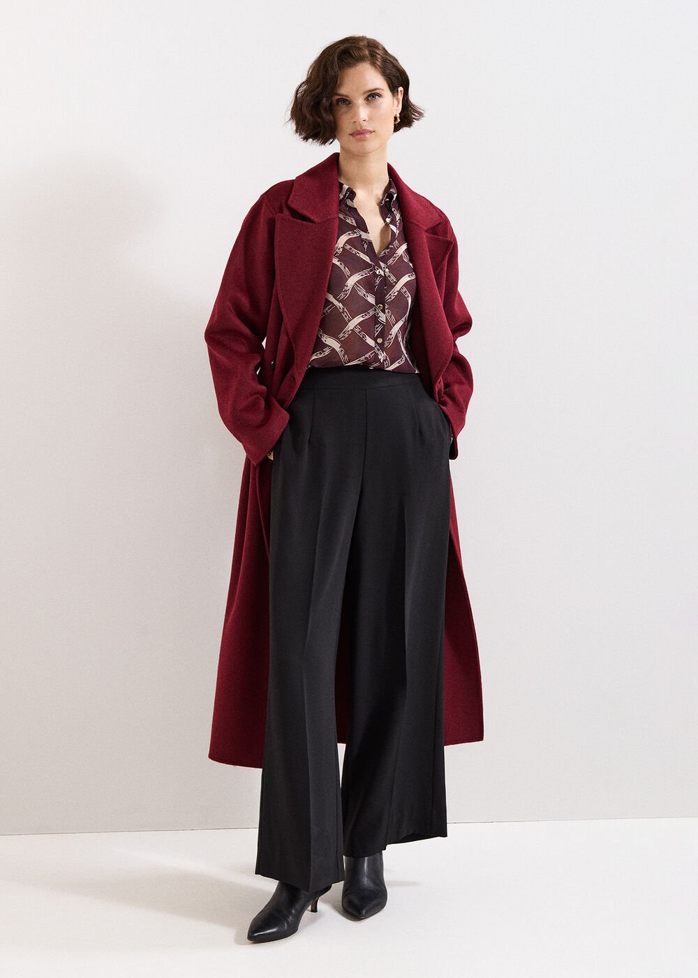Cora Check Shirt Burgundy