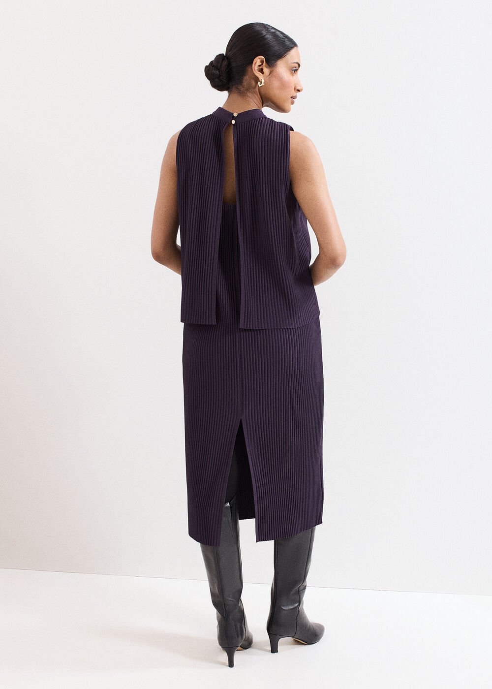 Gracie Ribbed Dress Purple