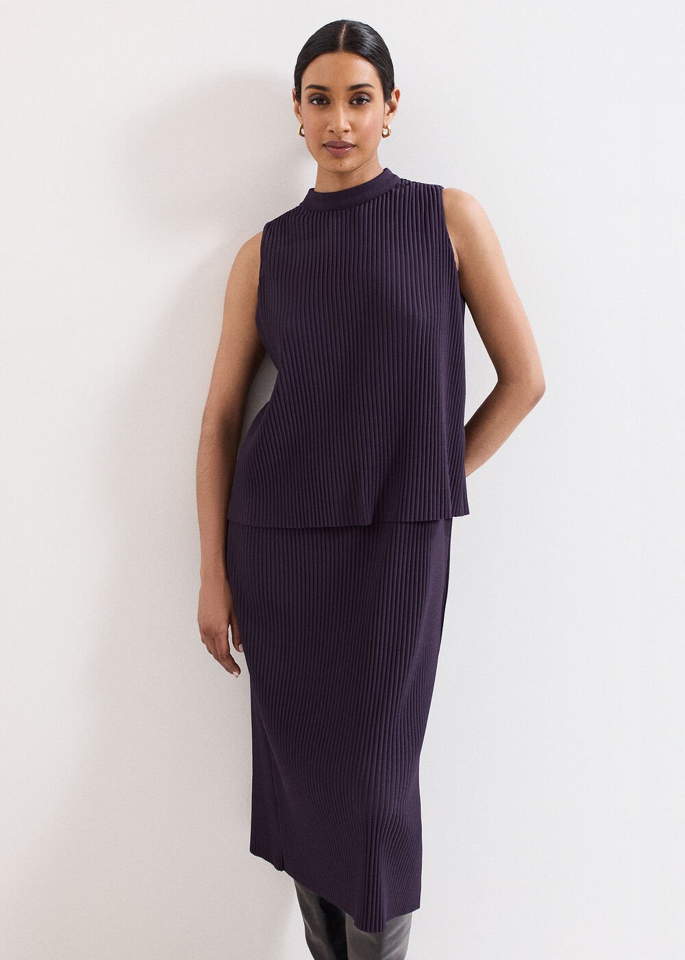 Gracie Ribbed Dress Purple