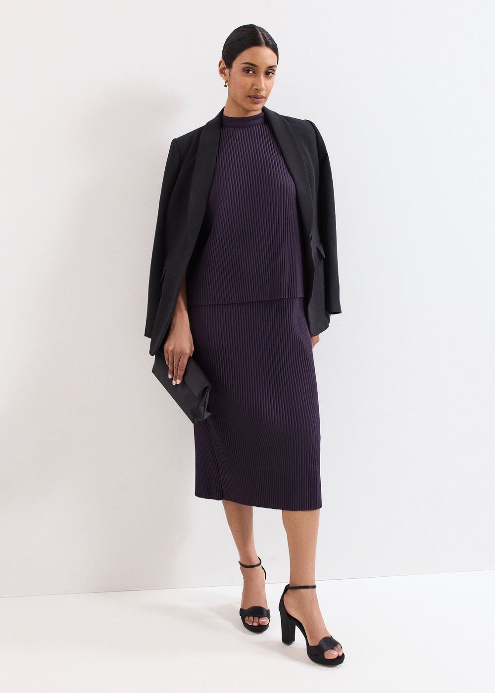 Gracie Ribbed Dress Purple