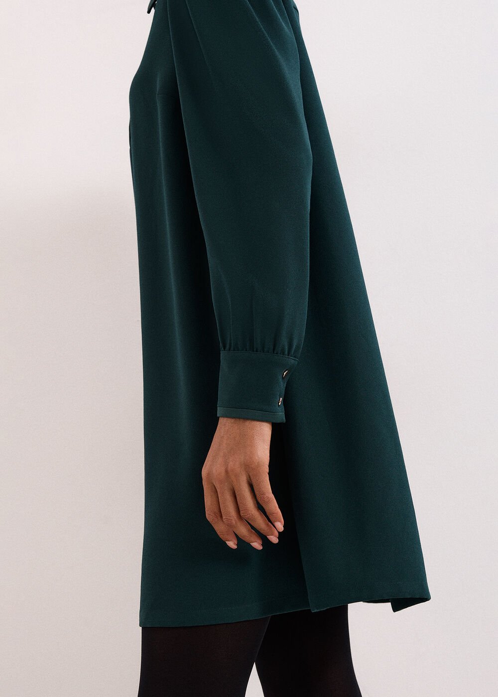 Gina Collar Swing Dress Green