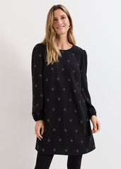 Luiza Hotfix Mini Dress Black