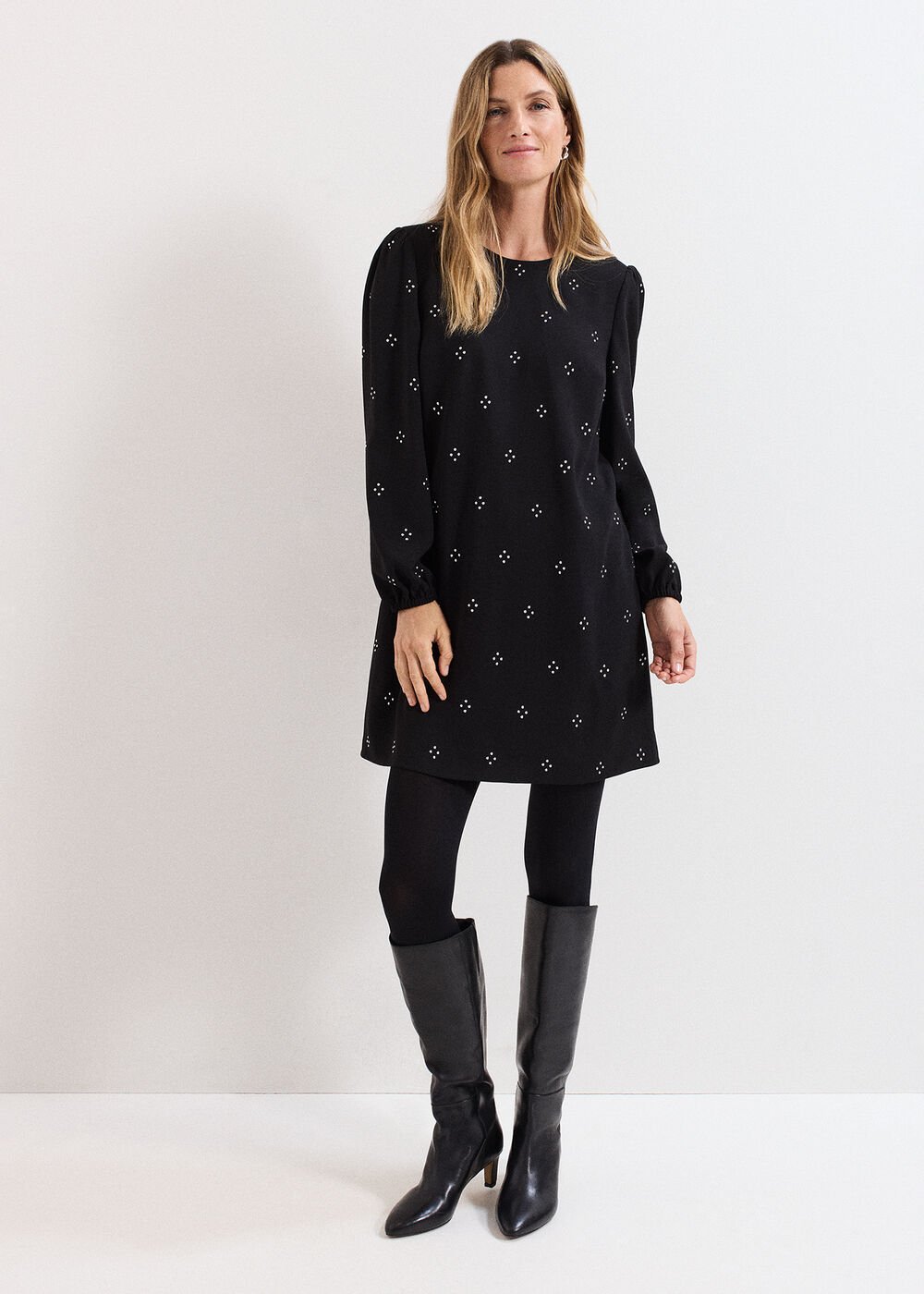 Luiza Hotfix Mini Dress Black