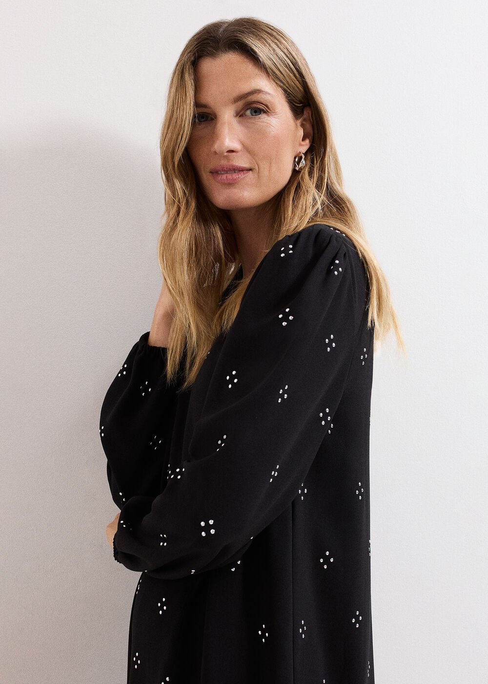 Luiza Hotfix Mini Dress Black