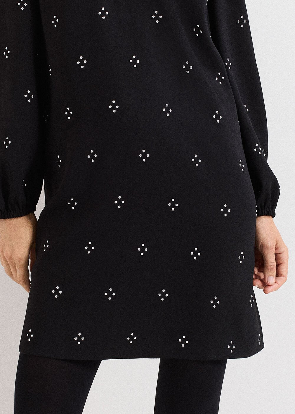 Luiza Hotfix Mini Dress Black