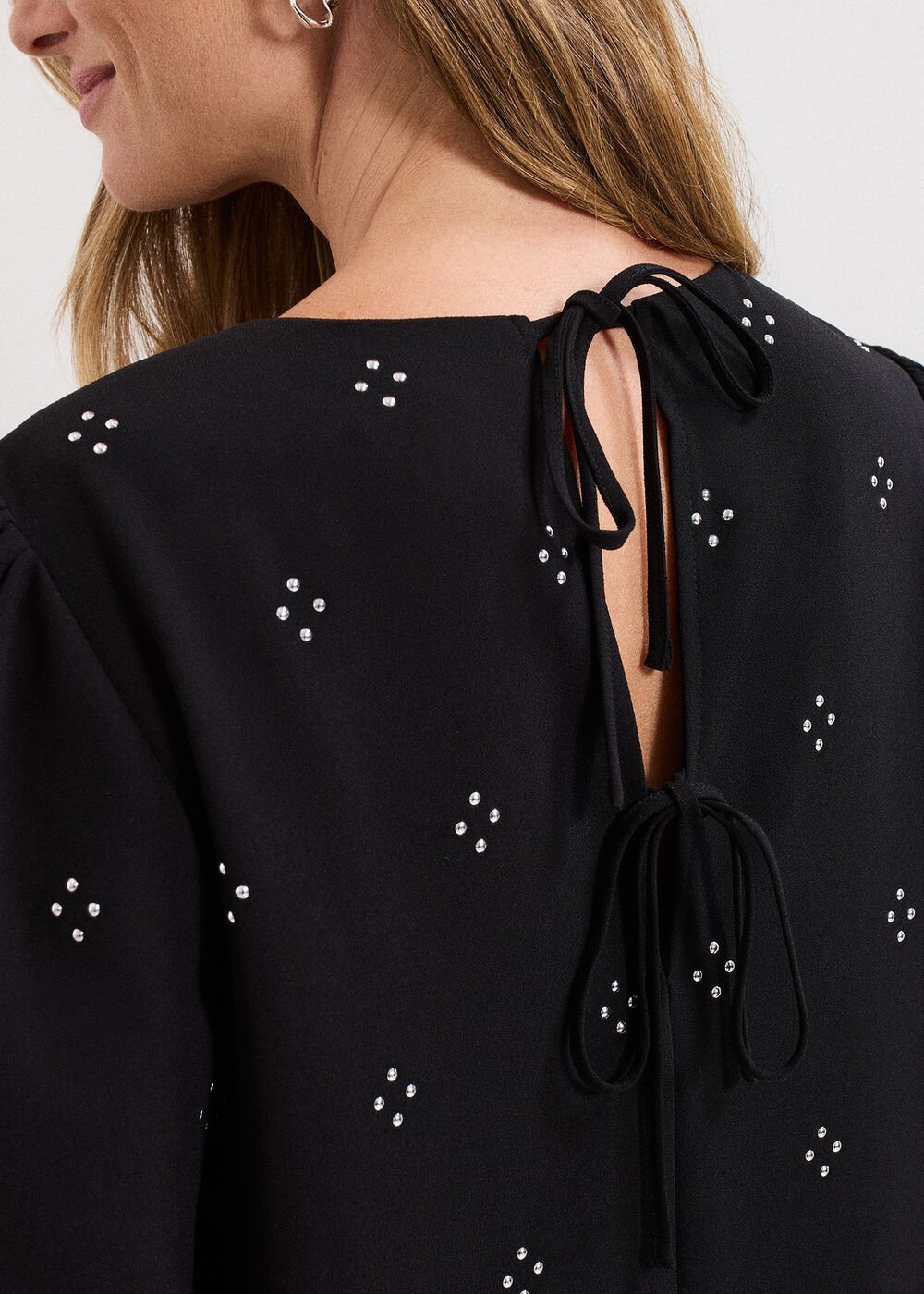 Luiza Hotfix Mini Dress Black