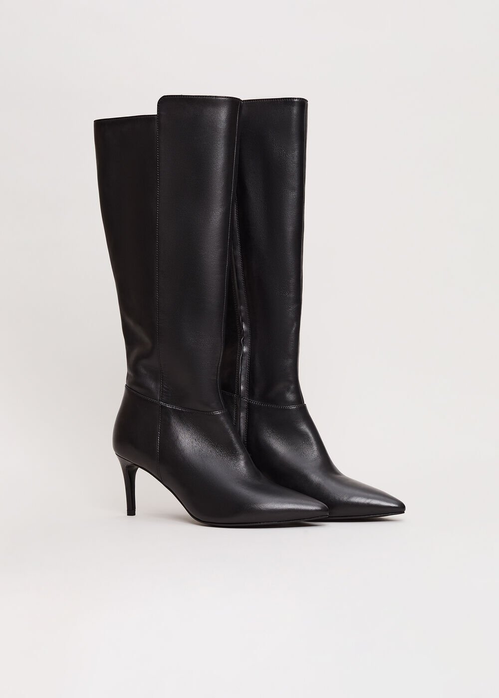 Leather Heeled Boots Black