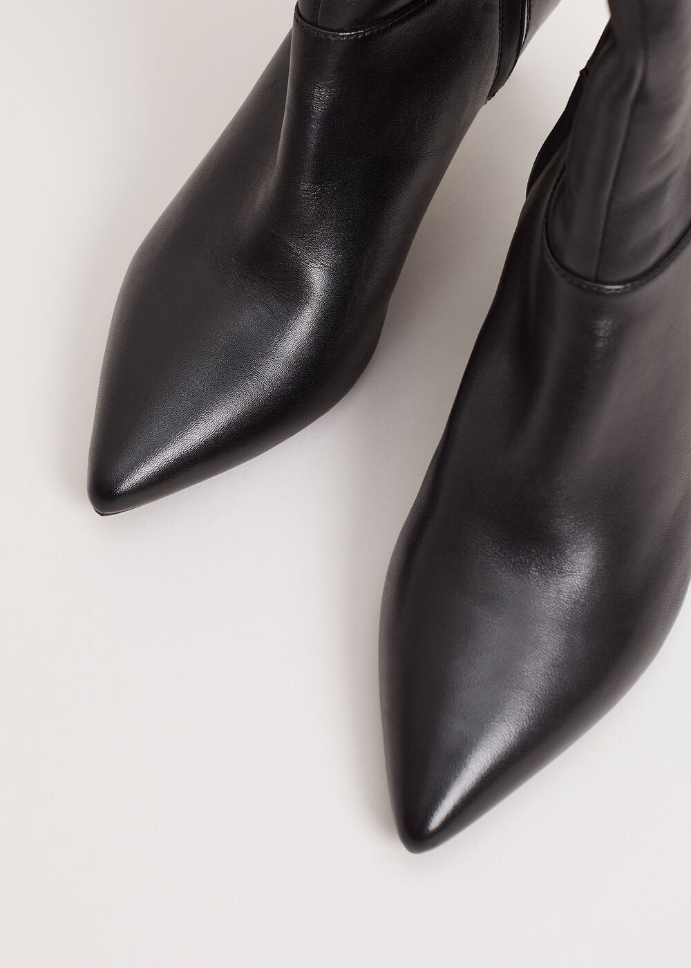Leather Heeled Boots Black