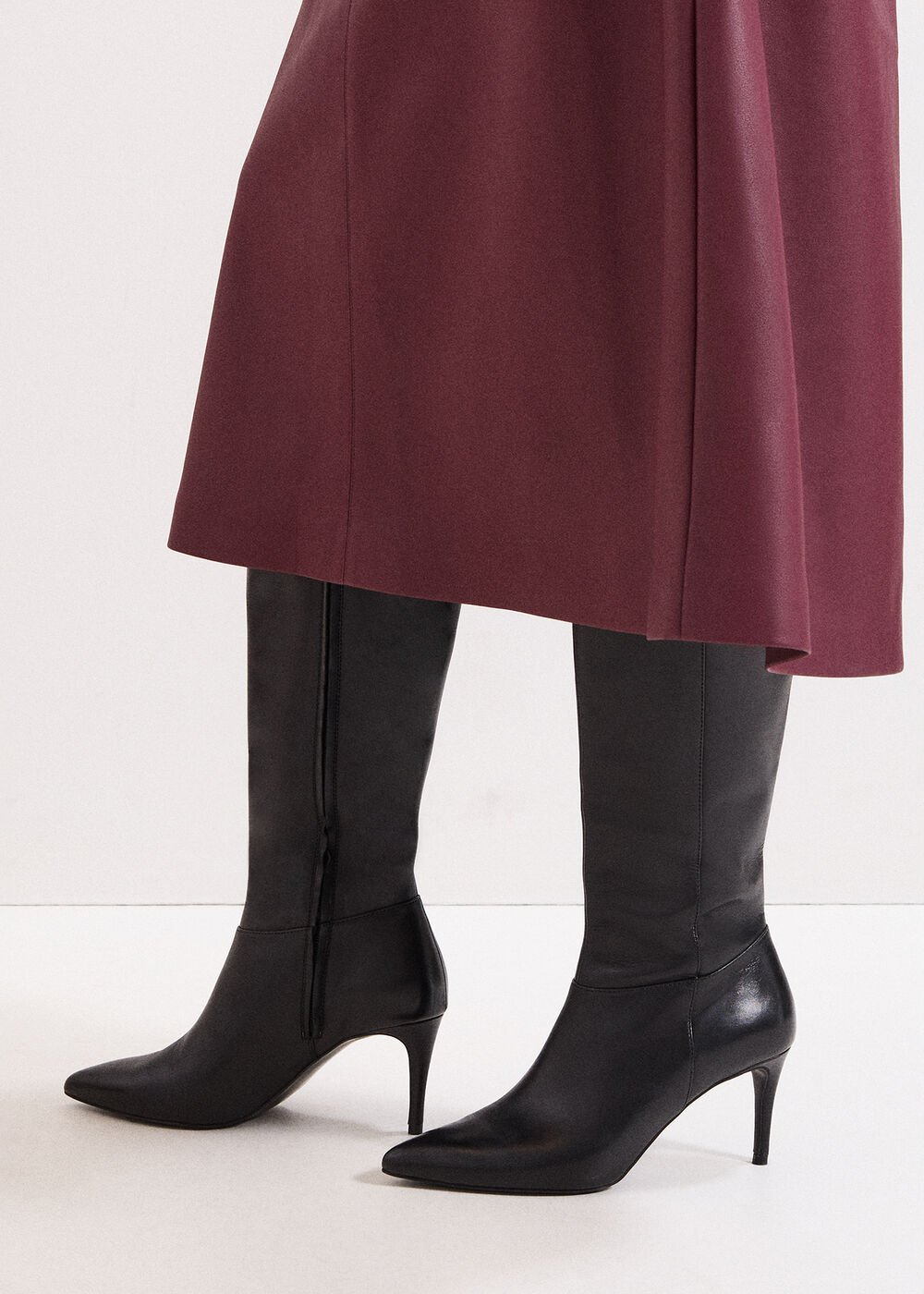 Leather Heeled Boots Black