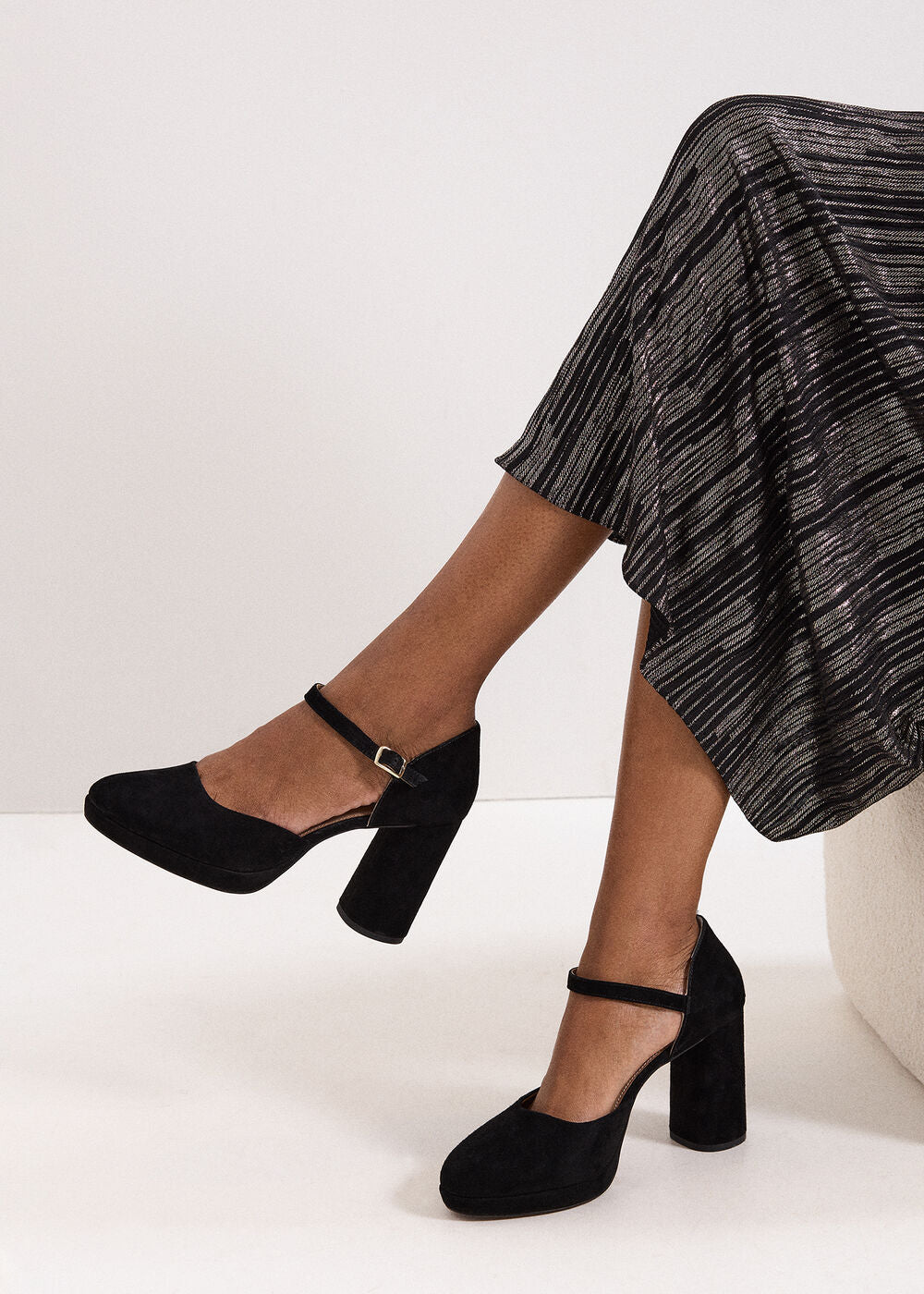 Black Suede Platform Black