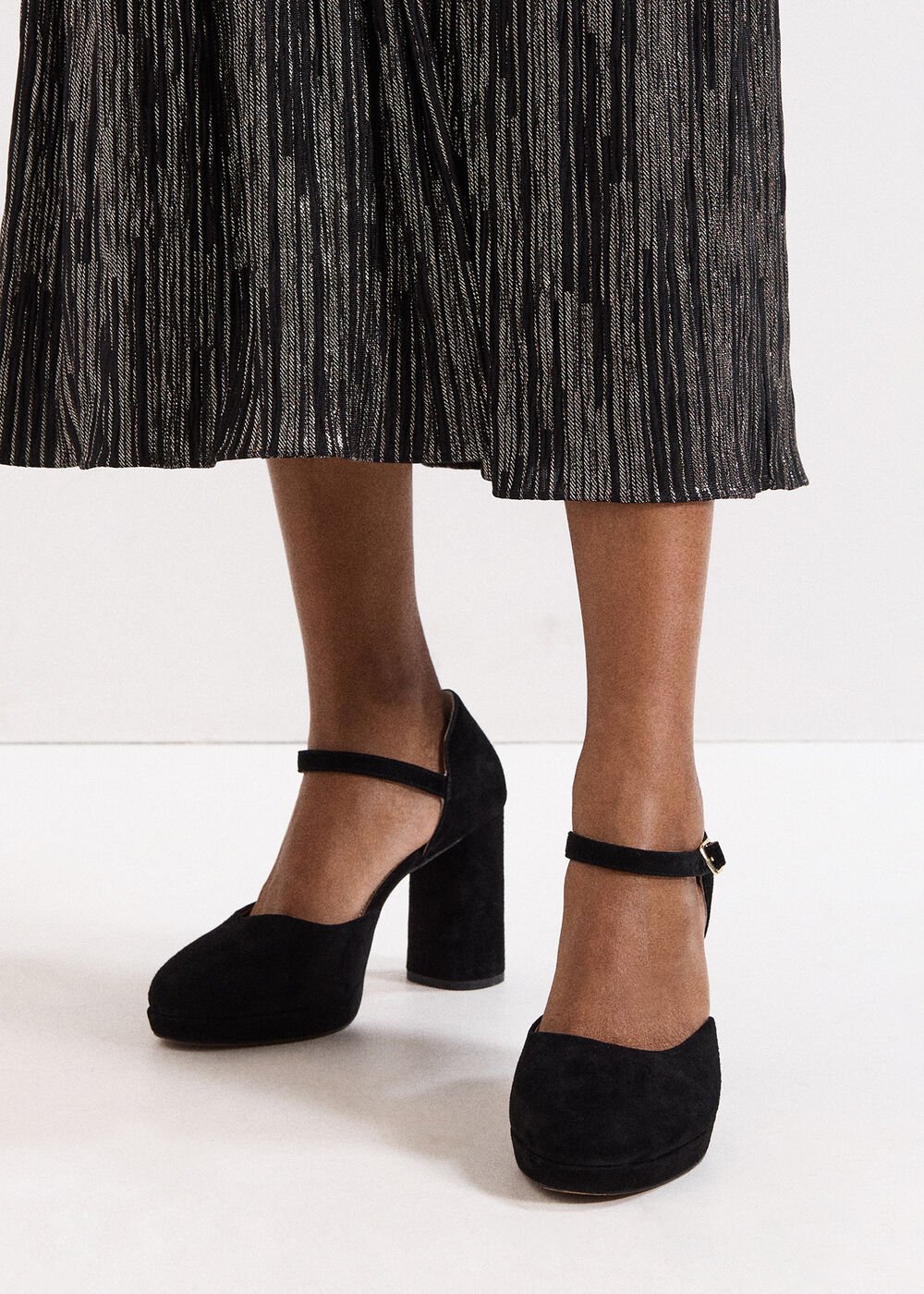 Black Suede Platform Black