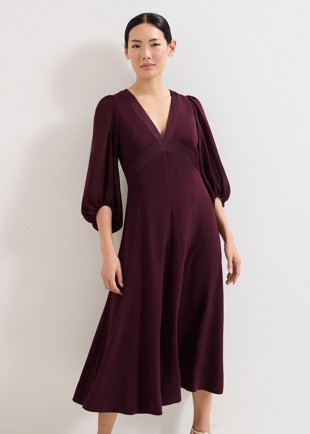 Vera Burgundy Dress Burgundy