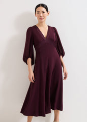 Vera Burgundy Dress Burgundy