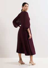 Vera Burgundy Dress Burgundy